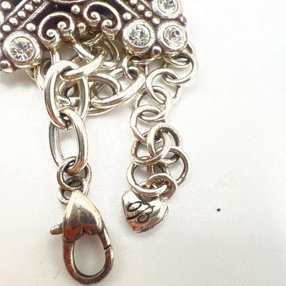 Brighton Chunky Cross Necklace Retired Glimmer Crystal Pendant Silver Tone 16" - Picture 8 of 9